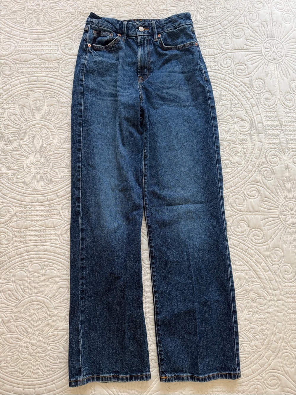 Forever 21 Classic Straight-Leg Dark Blue Denim Jeans